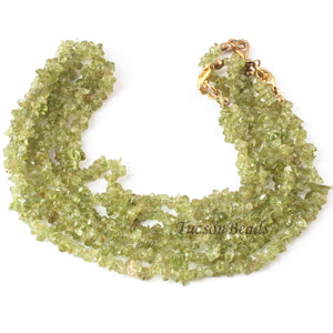 1 Peridot Necklace Faceted Ancut Shape Necklace - 3mm-8mm 16 Inches BR2011 - Tucson Beads