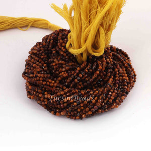 5 Long Strands Tiger Eye Rondelles Faceted Beads -Round  Rondelles -  2mm 12.5 inch RB197 - Tucson Beads