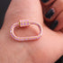 1 Pc Pink Color Designer Enamel Carabiner - 925 Sterling Vermeil- Enamel Lock 30mmx19mm  CB100