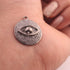 1 Pc Pave Diamond Round Evil Eye 925 Sterling Silver Pendant - Eye Charm Pendant 23mmx20mm PDC1251