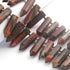 1 Strand Unakite Faceted Briolettes -  Fancy Shape Briolettes -29mmx9mm-16mmx9mm -9 Inches BR01547