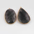 2 Pcs Black Rutile 24k Gold Plated Faceted Mix Shape Pendant-  Black Rutile   Bezel Pendant  49mmx29mm- 54mmx32mm PC1037