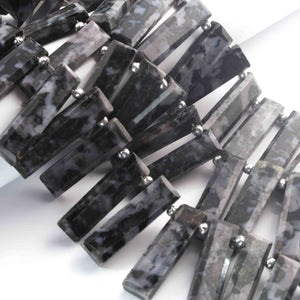 1  Long Strand Snowflack Faceted Briolettes -Rectangle Shape  Briolettes - 31mmx8mm-19mmx7mm 9 Inches BR01594 - Tucson Beads