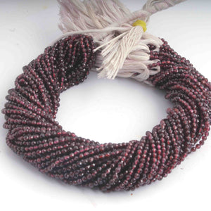 5 Strands Shaded Rhodonite Garnet 3mm Gemstone Balls, Semiprecious beads 13 Inches Long- Faceted Gemstone Jewelry RB0288 - Tucson Beads