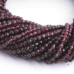 5 Strands Shaded Rhodonite Garnet 3mm Gemstone Balls, Semiprecious beads 13 Inches Long- Faceted Gemstone Jewelry RB0288 - Tucson Beads