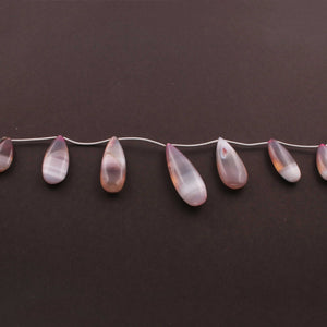 1  Strand  Lavender Chalcedony Smooth  Briolettes - Pear Drop  Briolettes - 20mmx9mm-39mmx12mm - 7 Inches BR1458 - Tucson Beads