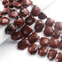 1 Strand Red Jasper Faceted Pentagon Shape Briolettes - 20mmx15mm-13mmx11mm- 9 Inch BR01548