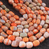 1 Strand Orange & Grey  Opal Smooth Tumble Shape Beads,  Plain Nuggets Gemstone Beads 10mmx9mm-17mmx10mm 13 Inches BR02830