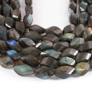 1  Long Strand  Labradorite Faceted Briolettes -Fancy Shape  Briolettes -14mmx8mm- 19mx9mm-10 Inches BR02115 - Tucson Beads
