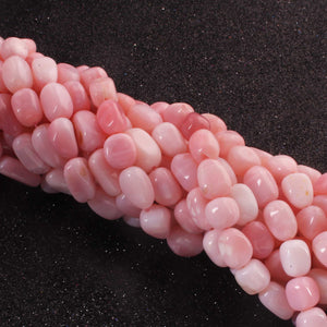 1 Strand Pink  Opal Smooth Tumble Shape Beads,  Plain Nuggets Gemstone Beads 10mmx9mm-14mmx8mm 13 Inches BR02829 - Tucson Beads
