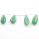 1  Strand Green Chalcedony Smooth  Briolettes -  Pear Shape Briolettes - 19mmx8mm-29mmx10mm - 6.5 Inches BR1690 - Tucson Beads