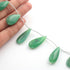 1  Strand Green Chalcedony Smooth  Briolettes -  Pear Shape Briolettes - 19mmx8mm-29mmx10mm - 6.5 Inches BR1690