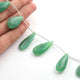 1  Strand Green Chalcedony Smooth  Briolettes -  Pear Shape Briolettes - 19mmx8mm-29mmx10mm - 6.5 Inches BR1690 - Tucson Beads