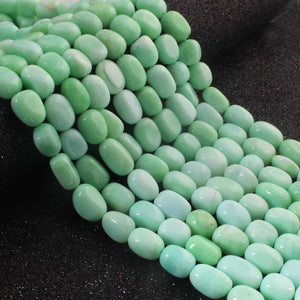 1 Strand Green Opal Smooth Tumble Shape Beads,  Plain Nuggets Gemstone Beads 11mmx9mm-14mmx9mm 13 Inches BR02828 - Tucson Beads