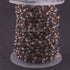 5 Feet Brown Quartz Rondelles Rosary Style Oxidized Silver plated Beaded Chain- 3mm- Black wire Chain SC428