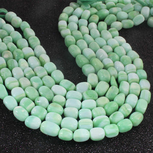 1 Strand Green Opal Smooth Tumble Shape Beads,  Plain Nuggets Gemstone Beads 9mmx10mm-14mmx9mm 13 Inches BR02838 - Tucson Beads