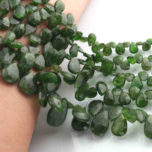 1  Long Strand Vesssonite  Faceted Briolettes -Pear Shape  Briolettes -7mmx5mm-17mmx10mm - 9 Inches BR01305 - Tucson Beads