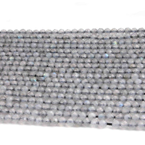 5 Strand Labradorite Faceted Ball - Gemstone Faceted  Ball - 3mm 13 Inches RB0264 - Tucson Beads