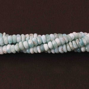 1 Strand Amazonite Faceted Briolettes  -Roundelles Round Shape Beads Briolettes  4mm - 14  Inches BR3279 - Tucson Beads