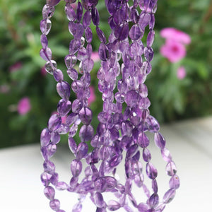 1 Strands Amethyst Faceted Pear drop Briolettes - AAA Quality Amethyst Pear Briolette 9mmx7mm-15mmx8mm 15 Inches BR517 - Tucson Beads