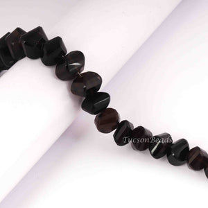 1  Strand Smoky Quartz Twisted  Shape Briolettes - Faceted Briolettes 11mm-13mm- 8.5  Inch BR836 - Tucson Beads