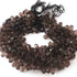 1 Strand Smoky Quartz  Faceted Tear Shape Briolettes  -   9mmx5mm - 8 inches BR3280