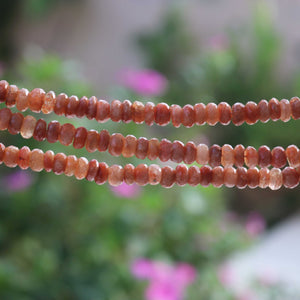 1 Strands Sunstone Faceted  Rondelles - Sunstone Roundelles Beads 7mm-8mm 10 Inches BR572 - Tucson Beads