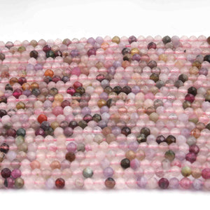 5 Strand Mix Stone Faceted  Balls - Mix Stone Gemstone Beads - 3mm- 13 Inches RB0286 - Tucson Beads