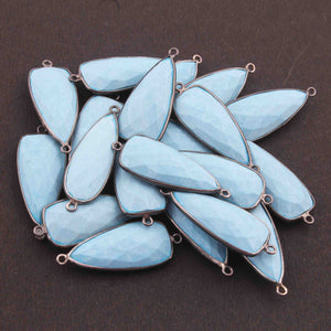 5 Pcs Turquoise Faceted Oxidized Sterling Silver Dagger Shape Connector 34mmx13mm- SS406 - Tucson Beads