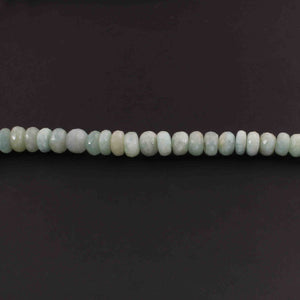 1 Long Strand Amazonite Round Faceted Rondelles - Round Shape Rondelles - 8mm-13mm  8 Inches BR02139 - Tucson Beads