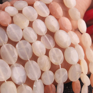 1 Strand Natural Multi Moon Stone Faceted Oval Shape Briolettes- Gemstone Faceted  Beads -10mm-8mm-13mmx9mm 12 Inch BR02821 - Tucson Beads