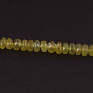 1 Long Strand Green Chalcedony Faceted Rondelles - Green Chalcedony Roundles Beads 7mm-8mm- 8 Inches BR1366 - Tucson Beads