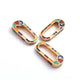1 Pc Multi Color Designer Enemel Brass Carabiner - Sterling Vermeil - Enamel Lock 26mmx11mm CB091 - Tucson Beads