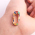 1 Pc Multi Color Designer Enemel Brass Carabiner - Sterling Vermeil - Enamel Lock 26mmx11mm CB091