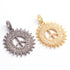 1 PC Antique Finish Pave Diamond Designer Peace Pendant - 925 Sterling Silver- Yellow Gold- Diamond Pendant 37mmx29mm PD1892