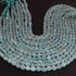 1 Long Strand Aqua Chalcedony  Smooth Briolettes -Oval Shape Briolettes - 8mmx7mm-9mmx7mm - 12.5 Inches BR02146