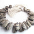 1  Long Strand Shaded Grey Jasper Faceted Briolettes - Pear Shape Briolettes -38mmx16mm-30mm19x11mm- 9Inches BR01561