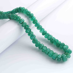 300 Carats 1 Strand Genuine Green Onyx Carved Watermelon Beads, Pumpkin Beads Necklace - Kharbuja Shape Beads - Jewelry DIY Necklace SPB0199 - Tucson Beads