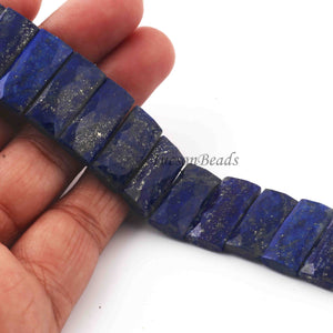 1 Strand Lapis Fancy Chicklet shape Beads - Lapis Faceted Rectangle Beads 21mmx10mm 7.5 Inches BR2229 - Tucson Beads