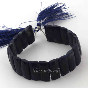 1 Strand Sodalite Fancy Chicklet shape Beads - Sodalite Faceted Rectangle Beads 21mmx9mm 7.5 Inches BR2293 - Tucson Beads