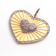 1 PC Antique Finish Pave Diamond Designer Heart Pendant - 925 Sterling Silver- Yellow Gold- Diamond Pendant 37mmx29mm PD1880 - Tucson Beads