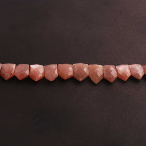 1 Strand Peach Moonstone Faceted Briolettes - Fancy Shape Briolettes- 13mmX11mm-18mmx12mm 10 Inch BR273 - Tucson Beads