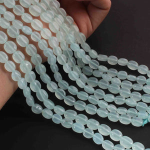 1 Long Strand  Aqua Chalcedony  Smooth Briolettes - Oval Shape Briolettes - 7mmx7mm-9mmx7mm -12.5 Inches BR02180 - Tucson Beads