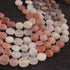 1 Strand Natural Multi Moonstone Faceted  Coin Briolettes- Gemstone Faceted  Beads -12mm-13mm- 12 Inches BR02816