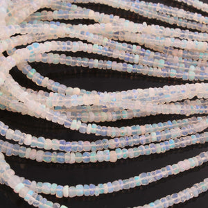 1 Long Strand Ethiopian Welo Opal Faceted Rondelles - Ethiopian Roundelles Beads 3mm-6mm 15 Inches BR03080 - Tucson Beads