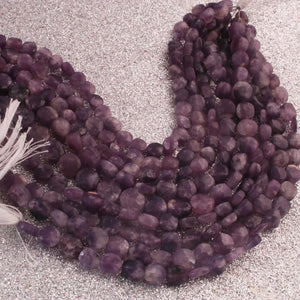 1 Strand Natural Light Sugilite Faceted Small Coin Briolettes- Gemstone Faceted  Beads -7mm-8mm- 8 Inch BR02819 - Tucson Beads