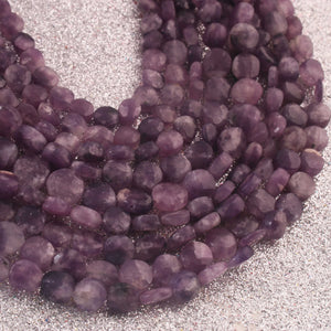 1 Strand Natural Light Sugilite Faceted Small Coin Briolettes- Gemstone Faceted  Beads -7mm-8mm- 8 Inch BR02819 - Tucson Beads