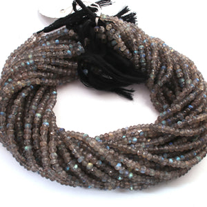 1 Strand Labradorite Rondelles - Gemstone Faceted Rondelles 4mm - 13 Inch -  RB0364 - Tucson Beads