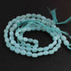 1 Long Strand  Aqua Chalcedony  Smooth Briolettes - Oval Shape Briolettes - 7mmx6mm-9mmx6mm -13 Inches BR02162 - Tucson Beads