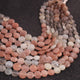 1 Strand Natural Multi Moonstone Faceted  Coin Briolettes- Gemstone Faceted  Beads -10mm-11mm- 12 Inches BR02815 - Tucson Beads